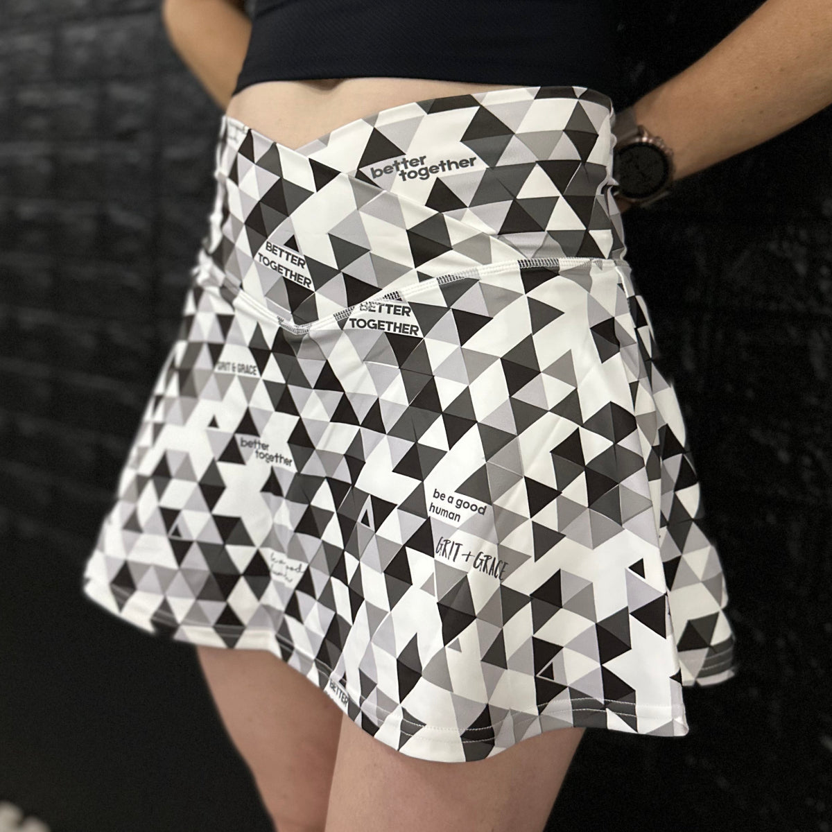 Custom Inked Wrap Panel Skort - Lycra main image 1