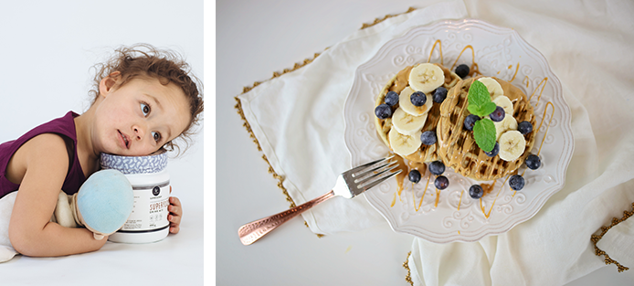 Healthy vanilla superfood waffles